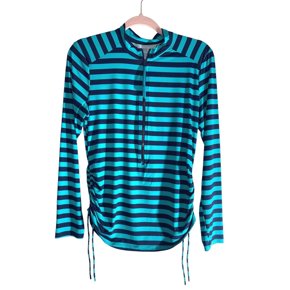 Carve‎ Designs UPF 50 Long Sleeve CRUZ Rashgaurd Ruched Sides Top sz LG